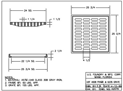 24" X 24" GRATE ONLY