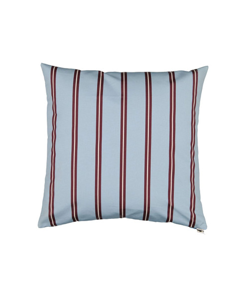 Blue and burgundy stripes cotton fabric cushion