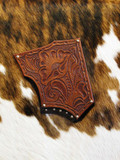 Buffalo Collection Mahogany Brindle Hide Runner with Splashes of White Image 2 Mahogany Brindle Hide Runner with Splashes of White