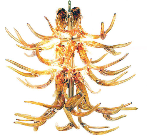 Blown Glass Antler Chandelier, 3 tier Blown Glass Antler Chandelier, 3 tier