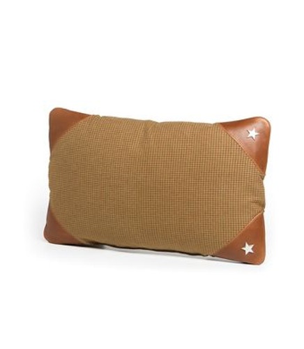 Leather and Fabric Brown Pillow Leather and Fabric Brown Pillow