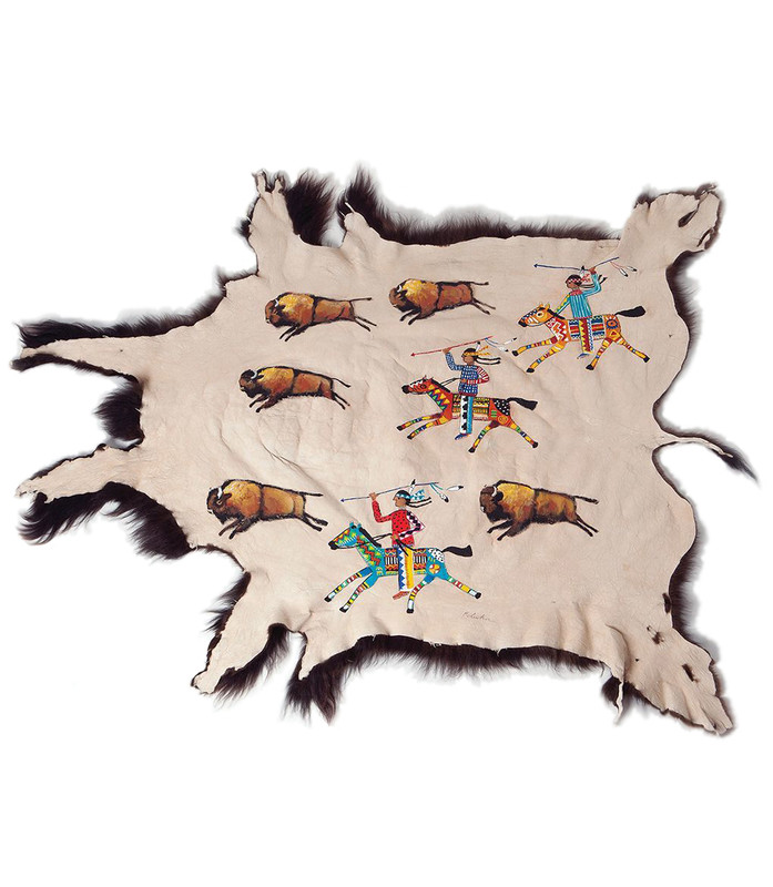 Painted Buffalo Leather Robe Buffalo Collection