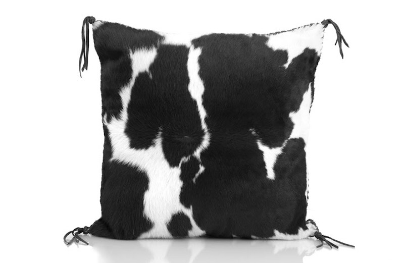 Cowhide Pillow Black