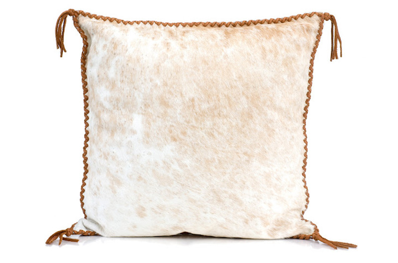 Buffalo Collection Cowhide Pillow White Image Cowhide Pillow White