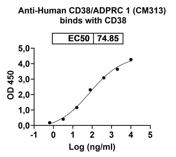 Human CD38/ADPRC 1 (CM313) Antibody - Bioactivity-binding