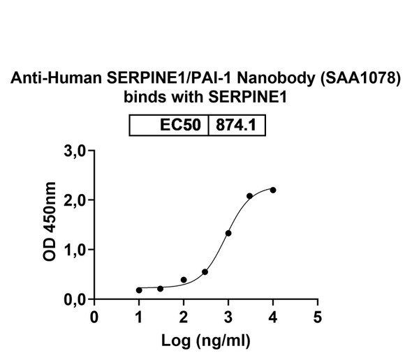 Anti-Human SERPINE1/PAI-1 Recombinant Nanobody (SAA1078) - Bioactivity-binding