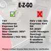 E-Z-GO/Navitas Floor Mats - Fits All TXT Trims (1996+)/S2 (2020 & earlier) / Workhorse/Express S4 (2020 & earlier)/Valor (2022 & earlier)/Cushman/TXT Style Navitas Frame