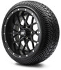 MODZ 14" Vortex Matte Black Wheels & Street Tires Combo