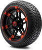 MODZ® Aftershock 12" Golf Cart Wheels and Arisun Cruze (215/35-12) DOT Low Profile Golf Cart Tires Combo - Set of 4
