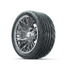 Set of (4) 14 in GTW Stellar Chrome Wheels with 205/40-R14 Fusion GTR Street Tires
