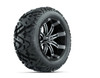 14” GTW Tempest Black and Machined Wheels with 23” Barrage Mud Tires – Set of 4