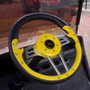 RHOX Steering Wheel, Aviator 4 Yellow Grip/Brushed Aluminum Spokes, 13" Diameter