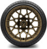 MODZ® Blitz Matte Bronze 14" Golf Cart Wheels and Arisun Cruze (205/30-14) Low Profile DOT Golf Cart Tires Combo - Set of 4