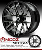 MODZ® Matrix Glossy Black with Ball Mill 15" Golf Cart Wheel