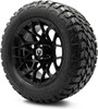 MODZ® Blitz Glossy Black 14" Golf Cart Wheels and MODZ® Gripz (23x10-14) All-Terrain Golf Cart Tires Combo - Set of 4