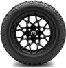 MODZ® Blitz Glossy Black 14" Golf Cart Wheels and MODZ® Gripz (23x10-14) All-Terrain Golf Cart Tires Combo - Set of 4