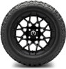 MODZ® Blitz Matte Black 14" Golf Cart Wheels and MODZ® Gripz (23x10-14) All-Terrain Golf Cart Tires Combo - Set of 4