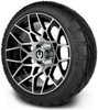 MODZ® Blitz Machined Black 14" Golf Cart Wheels and MODZ® Guardian (205/30-14) DOT Golf Cart Tires Combo - Set of 4