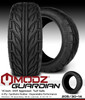 MODZ® Blitz Matte Black 14" Golf Cart Wheels and MODZ® Guardian (205/30-14) DOT Golf Cart Tires Combo - Set of 4