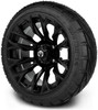 MODZ® Falcon Matte Black 14" Golf Cart Wheels and MODZ® Guardian (205/30-14) DOT Golf Cart Tires Combo - Set of 4