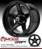 MODZ® Drift Matte Black 14" Golf Cart Wheels and MODZ® Guardian (205/30-14) DOT Golf Cart Tires Combo - Set of 4