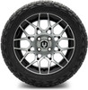 MODZ® Blitz Machined Black 14" Golf Cart Wheels and X-Comp Gladiator (23x10-R14) DOT Steel-Belted Radial Golf Cart Tires Combo - Set of 4
