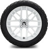 MODZ® Matrix Glossy White 15" Golf Cart Wheels and X-Comp Gladiator (23x10-R15) DOT Steel-Belted Radial Golf Cart Tires Combo - Set of 4