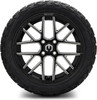 MODZ® Matrix Glossy Black with Ball Mill 15" Golf Cart Wheels and X-Comp Gladiator (23x10-R15) DOT Steel-Belted Radial Golf Cart Tires Combo - Set of 4