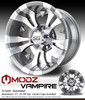 MODZ® Vampire Gunmetal 12" Golf Cart Wheels and Arisun Cruze (215/35-12) DOT Low Profile Golf Cart Tires Combo - Set of 4