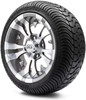MODZ® Vampire Gunmetal 12" Golf Cart Wheels and Arisun Cruze (215/35-12) DOT Low Profile Golf Cart Tires Combo - Set of 4