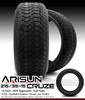 MODZ® Matrix Machined Black 15" Golf Cart Wheels and Arisun Cruze (215/35-15) Low Profile DOT Golf Cart Tires Combo - Set of 4