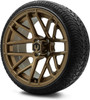 MODZ® Matrix Matte Bronze 15" Golf Cart Wheels and Arisun Cruze (215/35-15) Low Profile DOT Golf Cart Tires Combo - Set of 4