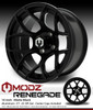 MODZ® Renegade Matte Black 14" Golf Cart Wheels and Arisun Cruze (205/30-14) Low Profile DOT Golf Cart Tires Combo - Set of 4