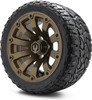 MODZ® Bomber Bronze 12" Golf Cart Wheels and X-Comp Gladiator (215/40-R12) DOT Steel-Belted Radial Golf Cart Tires Combo - Set of 4