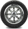 MODZ® Assault Chrome 14" Golf Cart Wheels and X-Comp Gladiator (23x10-R14) DOT Steel-Belted Radial Golf Cart Tires Combo - Set of 4