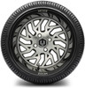 MODZ® Carnage Machined Black 14" Golf Cart Wheels and Arisun Cruze (205/30-14) Low Profile DOT Golf Cart Tires Combo - Set of 4