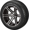 12" Yukon Black/Machined on 215/40-12 LSI Elite Tires (Set of 4), Fits Club Car & EZGo Carts, Golf Cart Tires and Wheels Combo
