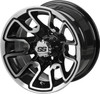 12" Tombstone Black/Machined on 215/40-12 LSI Elite Tires (Set of 4), Fits Club Car & EZGo Carts, Golf Cart Tires and Wheels Combo