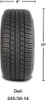 14" Raptor Black/Machined on 205/30-14 Deli Tires (Set of 4), Fits Club Car & EZGo Carts, Golf Cart Tires and Wheels Combo