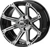 14" Rampage Black/Machined on 22x10-14 Trail Fox A/T Tires (Set of 4), Fits Club Car & EZGo carts, Golf Cart Tires and Wheels Combo, Can be Used on Lawn Mowers and ATV's