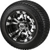 10" Warlock Black/Machined on 205/50-10 LSI Elite Low Pro Tire (Set of 4)