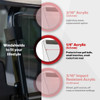Clear 1/4-inch vented folding windshield installed on an Evolution Classic or Forester golf cart. The windshield features an integrated air vent and UV-resistant surface, shown in upright position for full protection with clean, polished clarity.