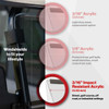 *"RedDot Evolution Classic/Forester tinted folding windshield shown installed on golf cart in both upright and folded positions. Features 3/16" smoke-tinted impact-resistant acrylic, heavy-duty aluminum frame, and precision fitment. Professional wind and sun protection for Evolution golf carts."*