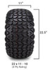 Arisun X-Trail Series All Terrain Golf Cart Tire - 22x11-10 (6-Ply)