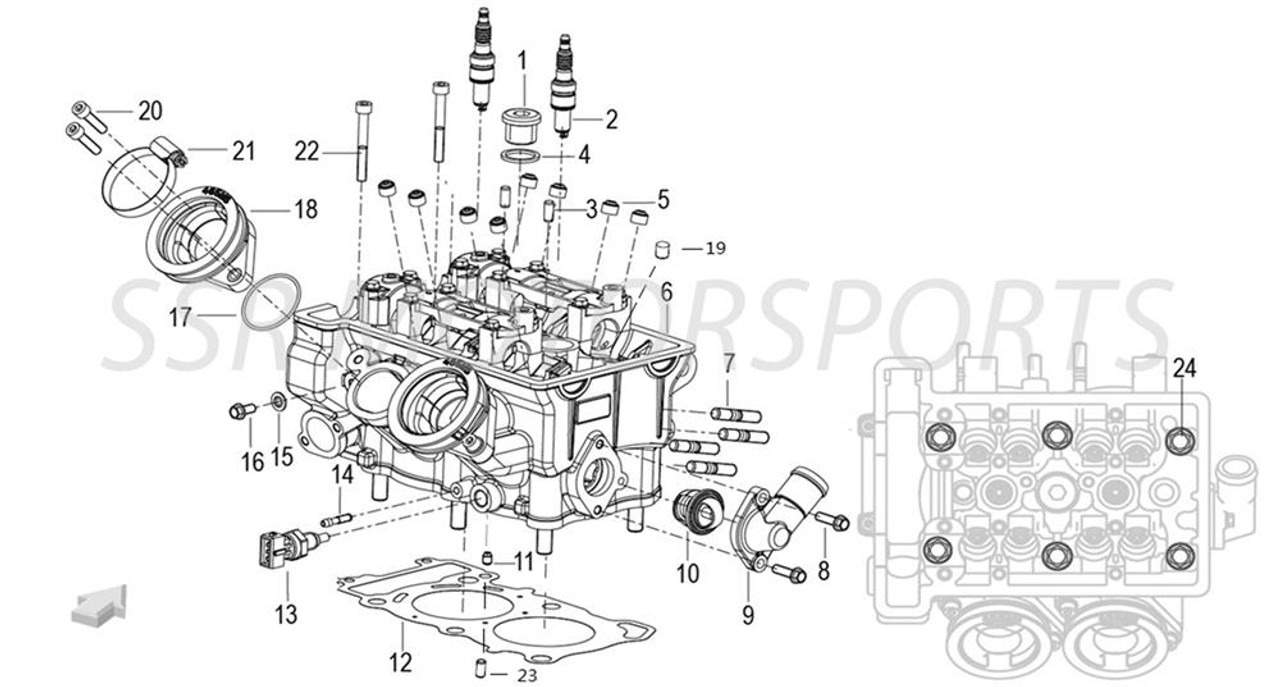 CYLINDER HEAD "NO VALVES" FOR QJ SRK400/SRK400R - East Central Sports