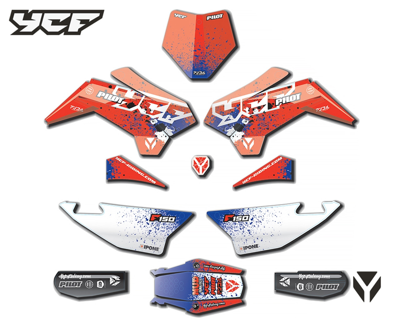 (01) YCF PILOT 150 GRAPHIC KIT 2021