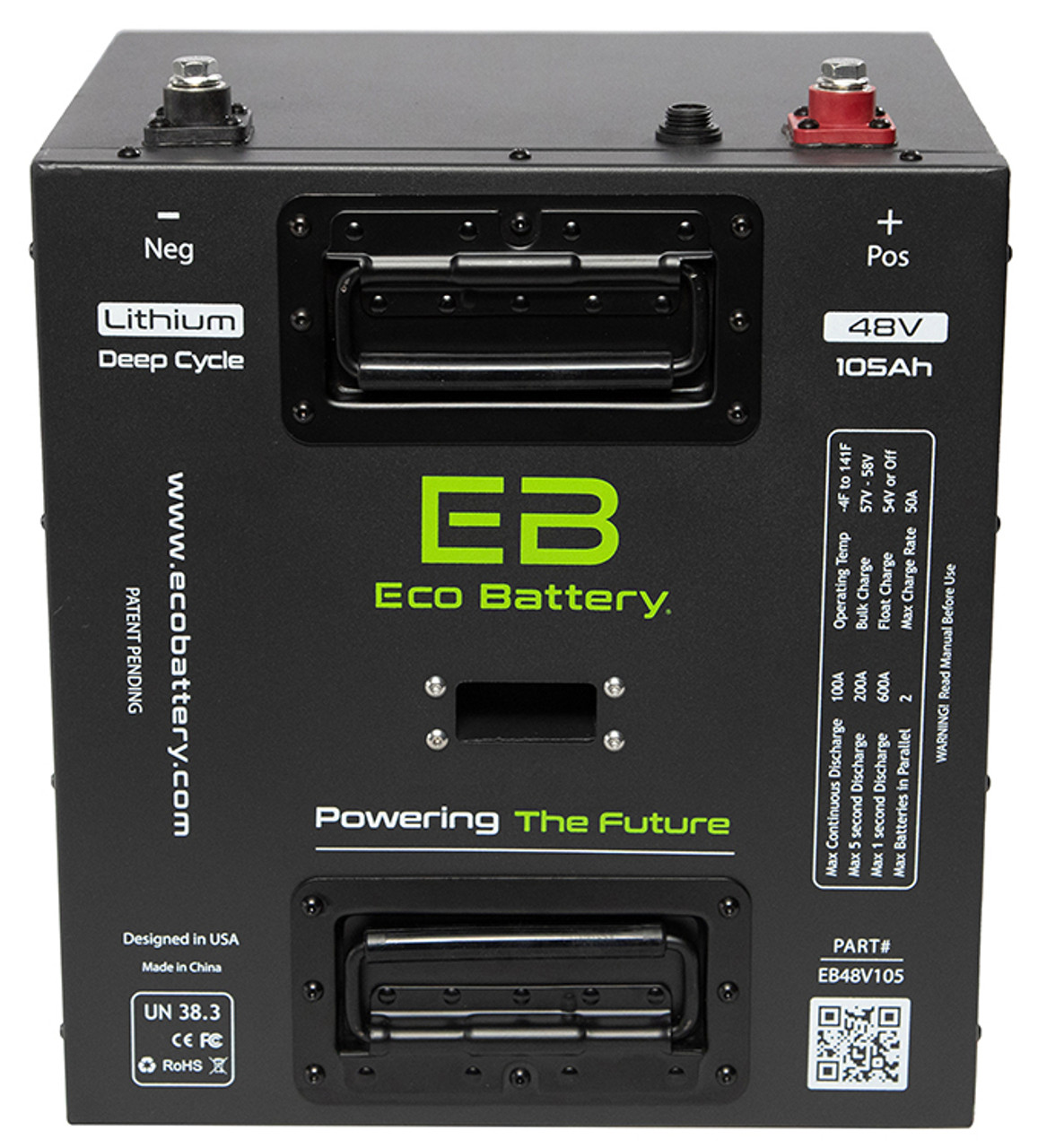 Eco Battery 48V - 105AH Thru Hole Lithium Battery Combo - Choose Cart Model