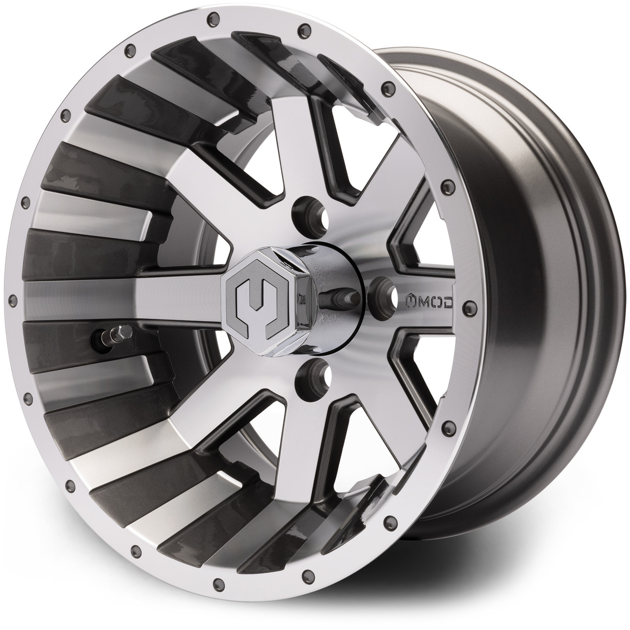 MODZ Assault Gunmetal 12" Golf Cart Wheel