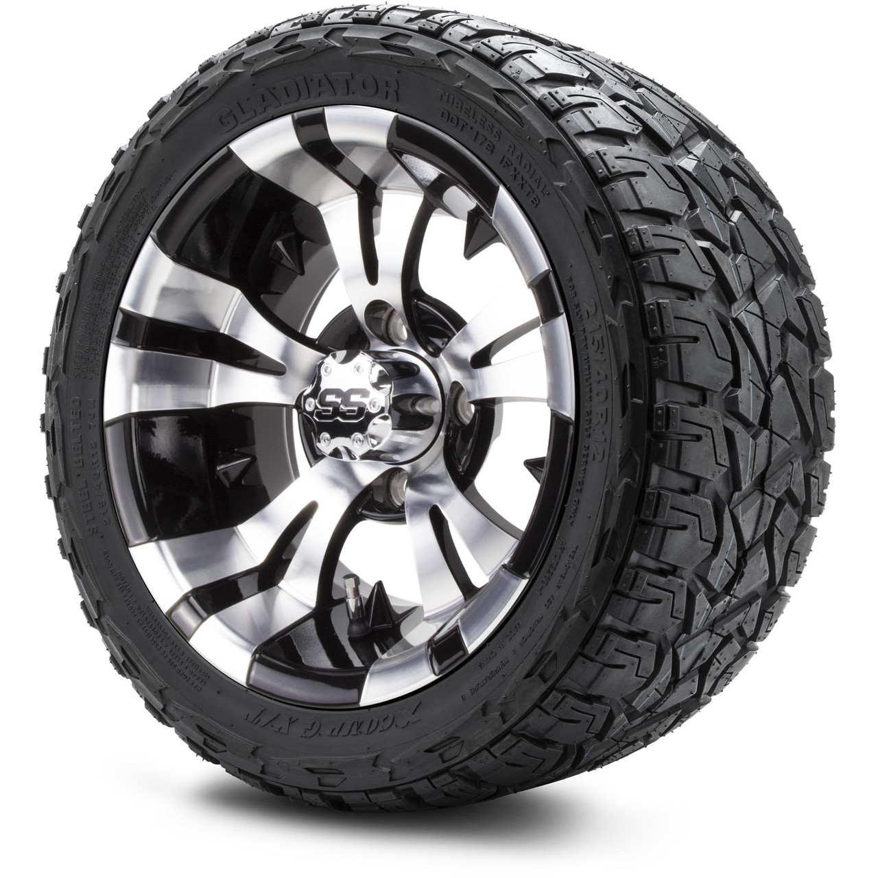 MODZ 12" Vampire Machined Black Wheels & Off-Road Tires Combo