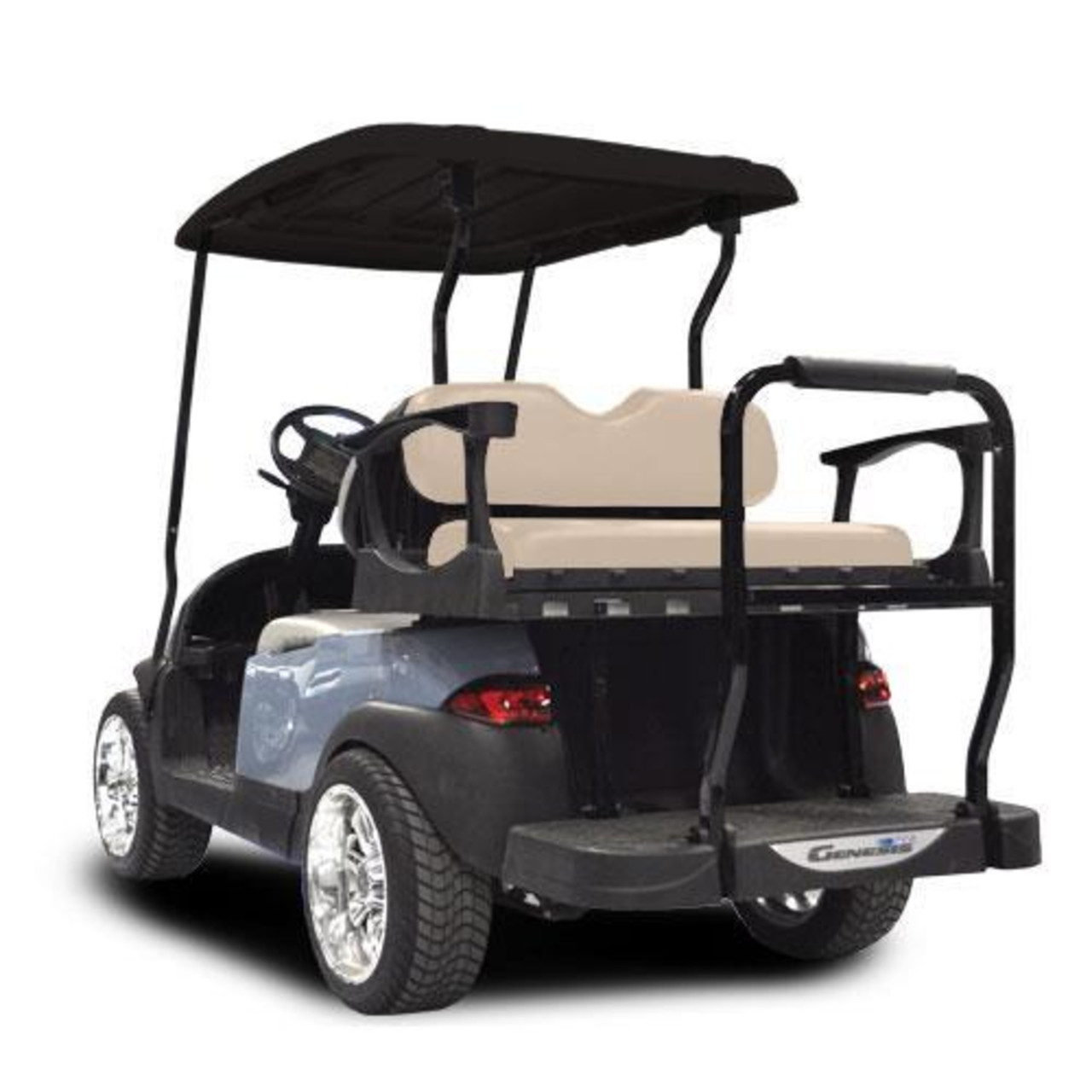 MadJax Genesis 300 with Standard Buff Aluminum Rear Flip Seat - Club Car DS